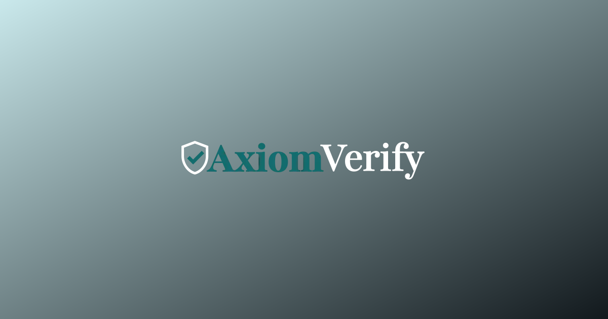 Axiom Verify brand graphic — generic editorial fallback